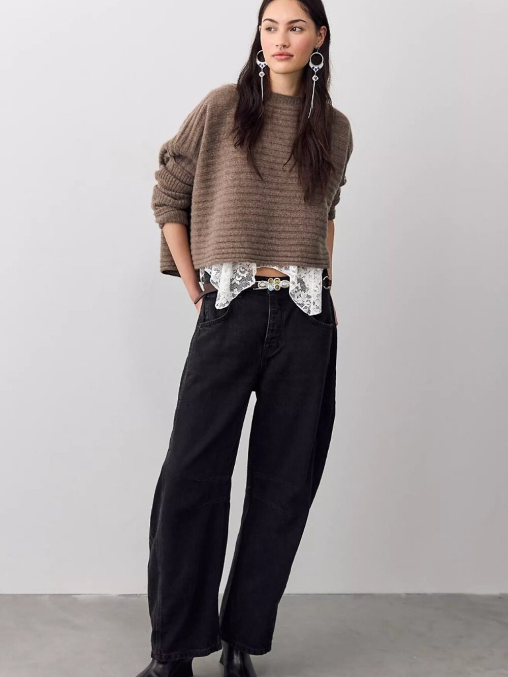 We The Free Good Luck Mid-Rise Barrel Jeans